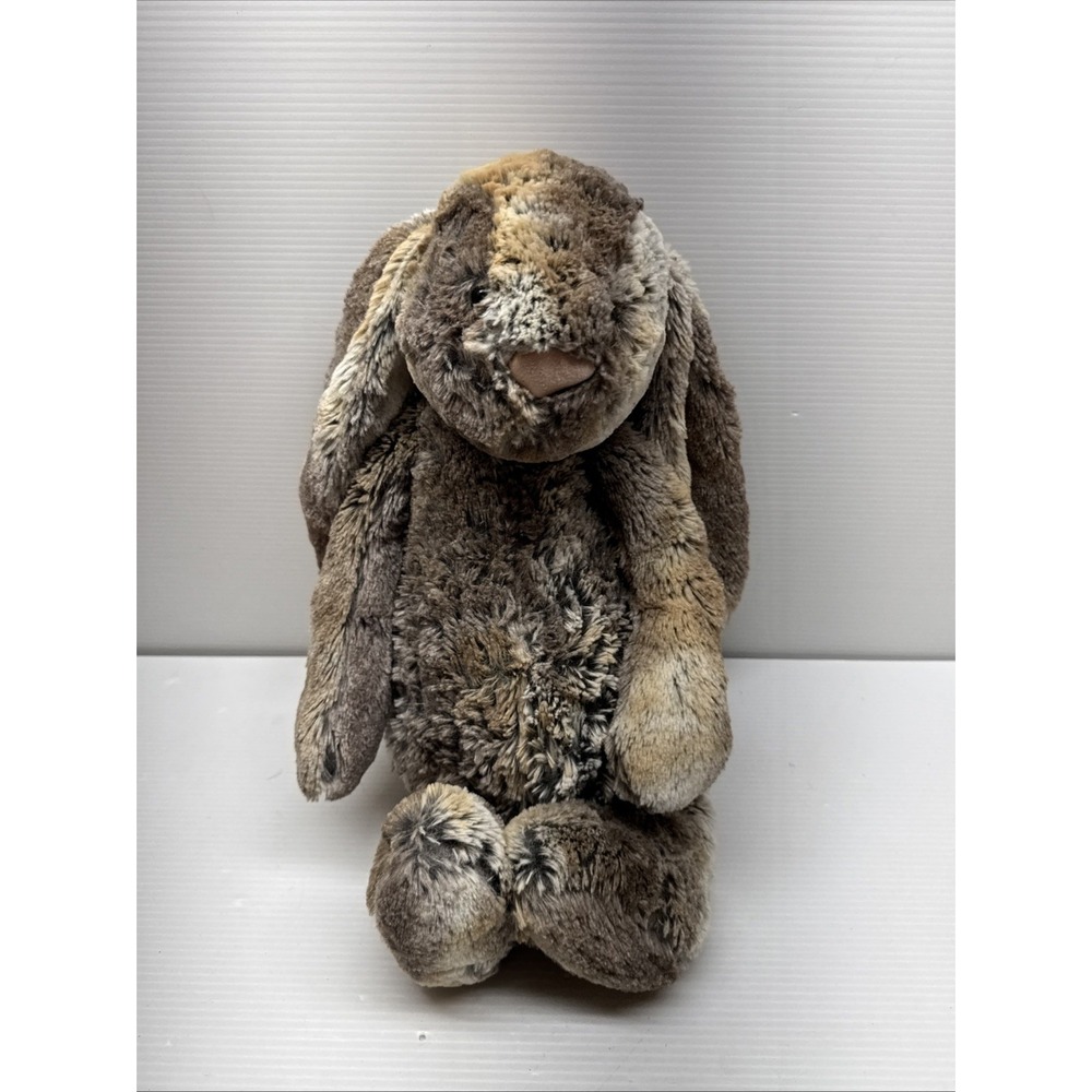 Jellycat Plush 15" Large Woodland Babe Bashful Bunny Rabbit Gray/Brown "Retired"